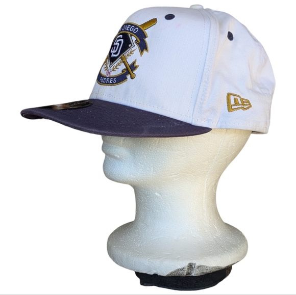 San Diego Padres RARE Double Crossed Bat SD Logo New Era Snap Back Hat Ball Cap - Picture 4 of 12